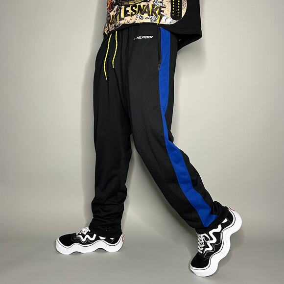 Tommy Hilfiger Other - Vintage Y2K Tommy Hilfiger Sweatpants Mens L Relaxed Fit Jet Black Polyester